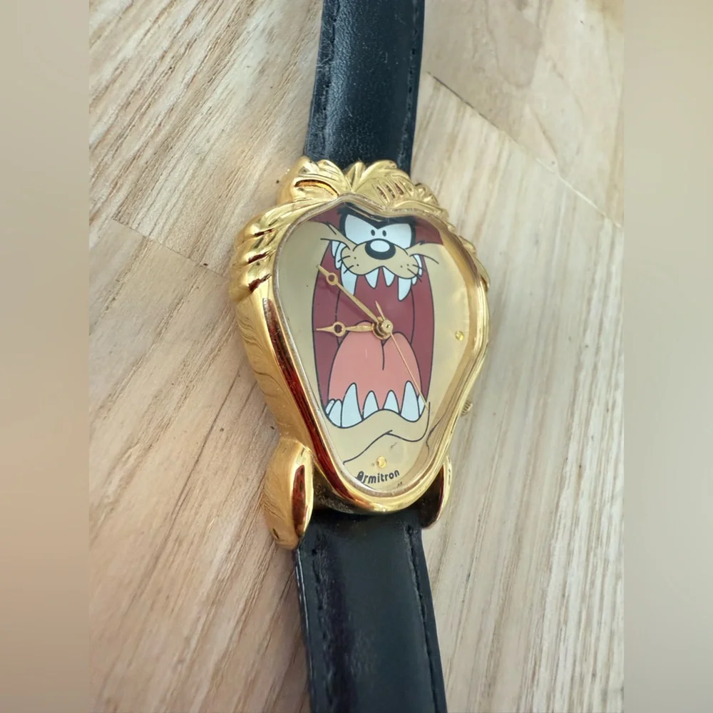 Vintage 90s Armitron looney tunes Tasmanian devil watch NEW BATTERY